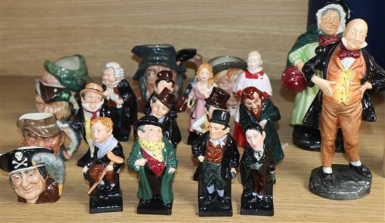 A collection of Royal Doulton figures and character jugs